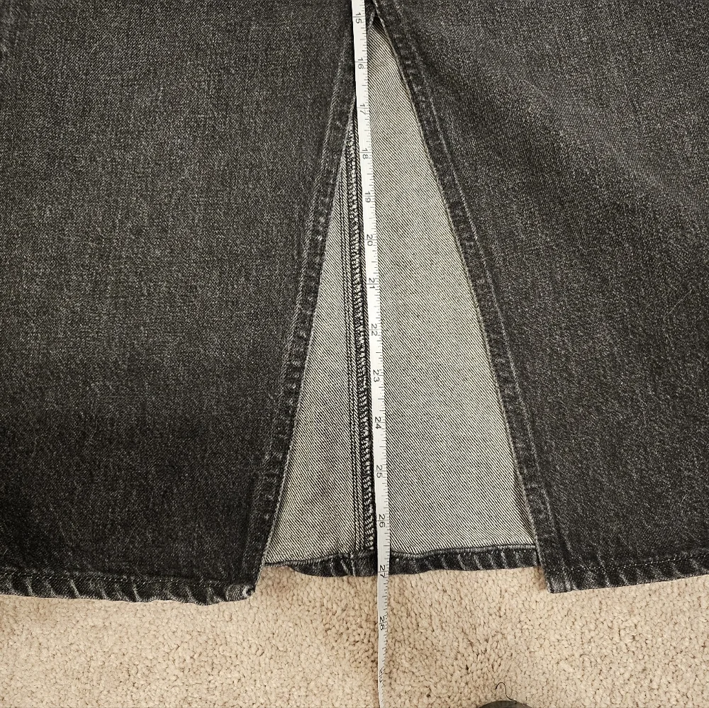 Rag & Bone Denim Skirt Slit Dark Grey 24 - Picture 5 of 5